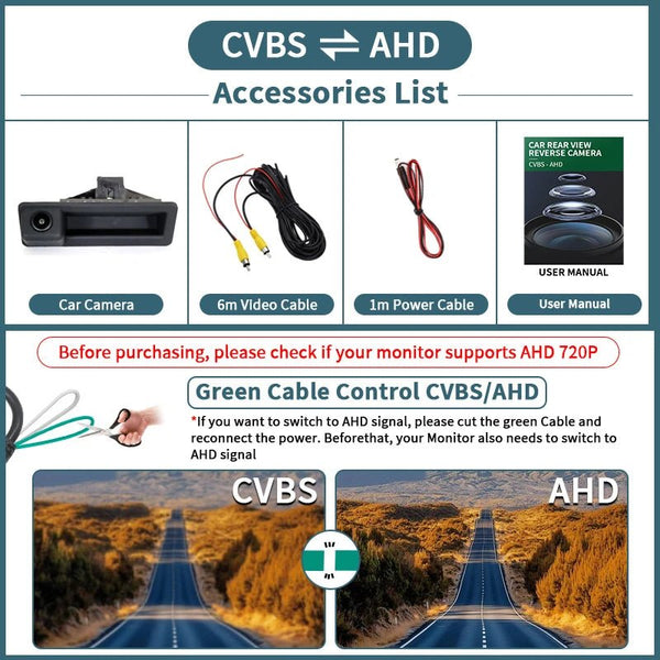 AHD 1080P 170 Rear View Camera Trunk Handle For BMW 3 5 Series X5 X6 Waterproof - stepyours.com