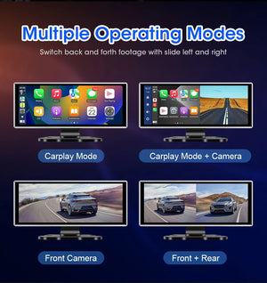 11.26 Inch Car DVR 4K Dash Cam Dual Lens Wireless CarPlay Android Auto Monitor - stepyours.com