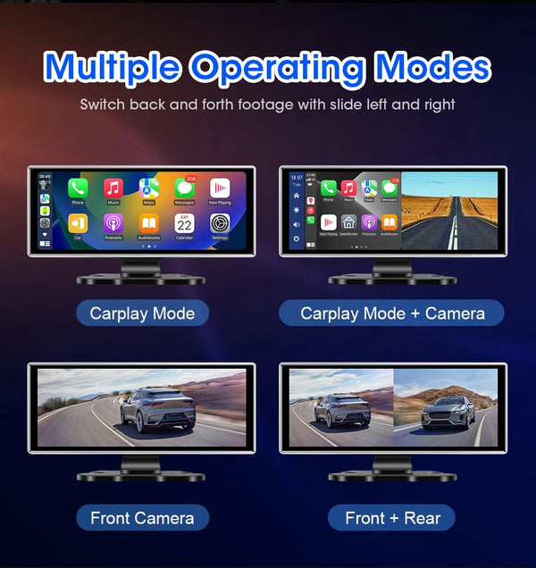 11.26 Inch 4K Dash Cam Dual Lens With Wireless CarPlay Android Auto GPS Nav WiFi - stepyours.com