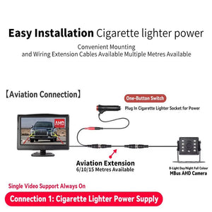 170 Degree AHD 1080P Truck Bus RV Rear View Camera Starlight Night Vision - stepyours.com