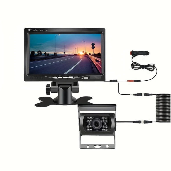 Night Vision 7 Inch TFT Monitor With 18 IR LEDs Backup Camera RV - stepyours.com