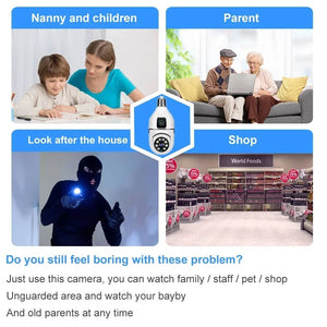 8MP E27 Bulb WiFi Camera - Color Night Vision With 8X Zoom And Dual Lens - stepyours.com