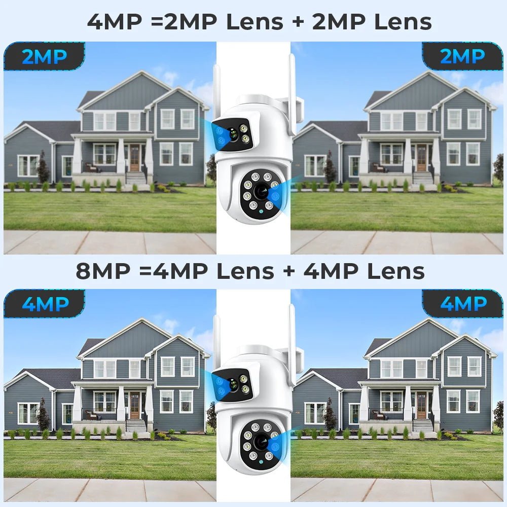 BESDER 4K 8MP WiFi Outdoor PTZ Camera Dual Lenses With Human Detection - stepyours.com