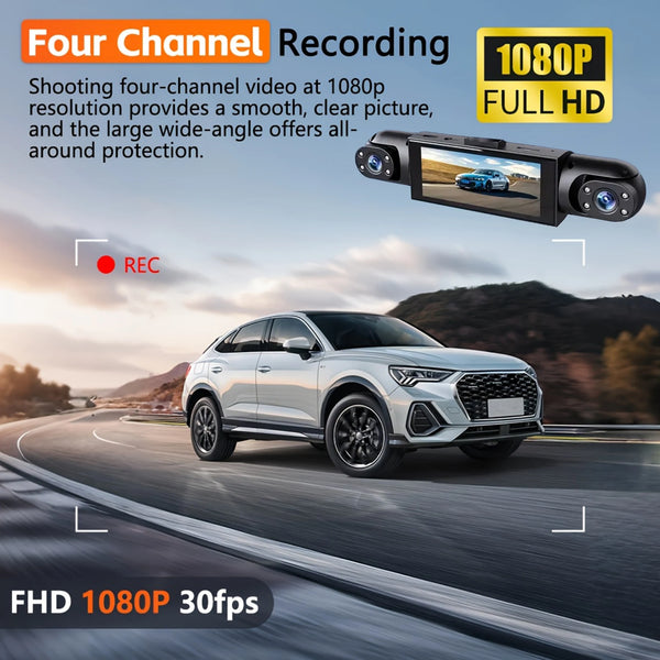4 Channel Dash Cam 360 Degree Car Video Recorder Night Vision Parking Monitor - stepyours.com