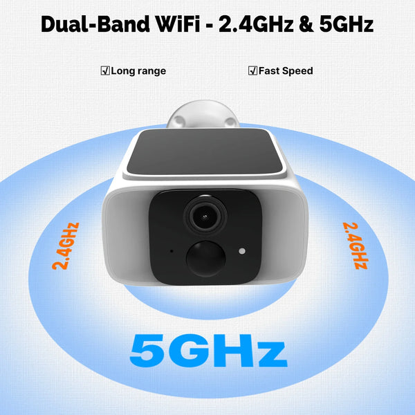 MOES Solar Powered WiFi Security Camera 4MP IP65 Waterproof Alexa Google Home - stepyours.com