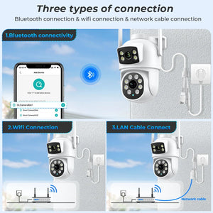 BESDER O-Kam Pro - Dual Screen 4K Outdoor PTZ WiFi Camera With Human Detection by stepyours.com