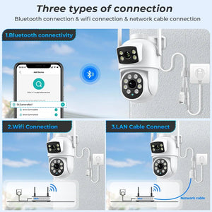 BESDER 4K 8MP WiFi Outdoor PTZ Camera Dual Lenses With Human Detection - stepyours.com