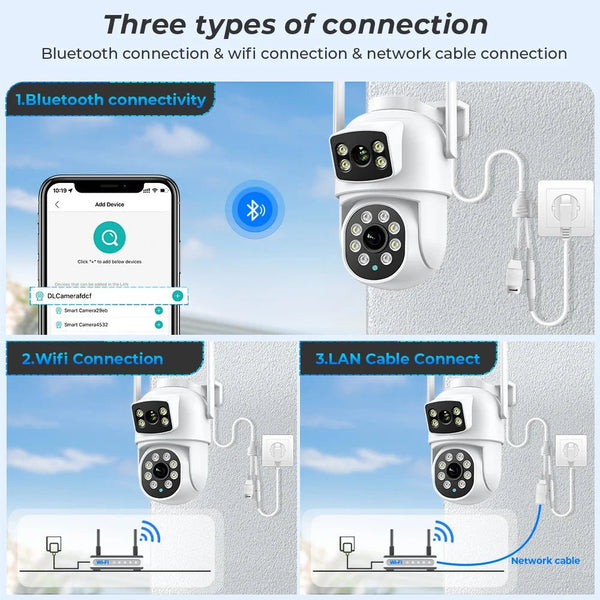 BESDER 4K 8MP WiFi Outdoor PTZ Camera Dual Lenses With Human Detection - stepyours.com