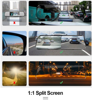 10 Inch Rearview Mirror Dash Cam Front And Rear 1080P Dual Recorder Night Vision - stepyours.com
