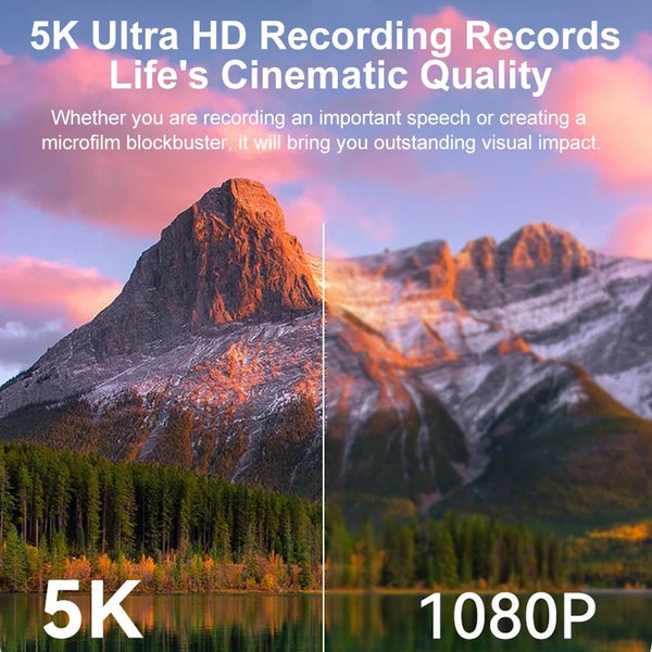 Ourlife Compact 5K Digital Camera With 18X Zoom 75MP 180 Flip Screen WiFi - stepyours.com