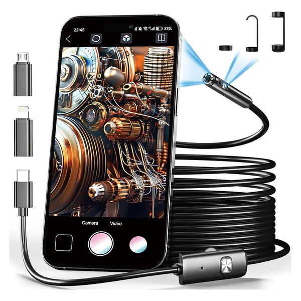 8mm 1080P Car Endoscope Boroscope For iPhone Android Type C - Plug And Play - stepyours.com