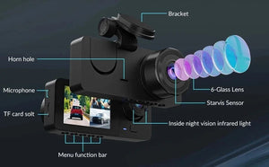 4K Dual Lens Dash Cam Car DVR With WiFi App Front Rear Night Vision - stepyours.com