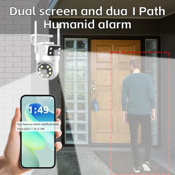 Tuya Dual Lens PTZ WiFi Camera Outdoor - 4K 8MP AI Auto Tracking Hooks - stepyours.com