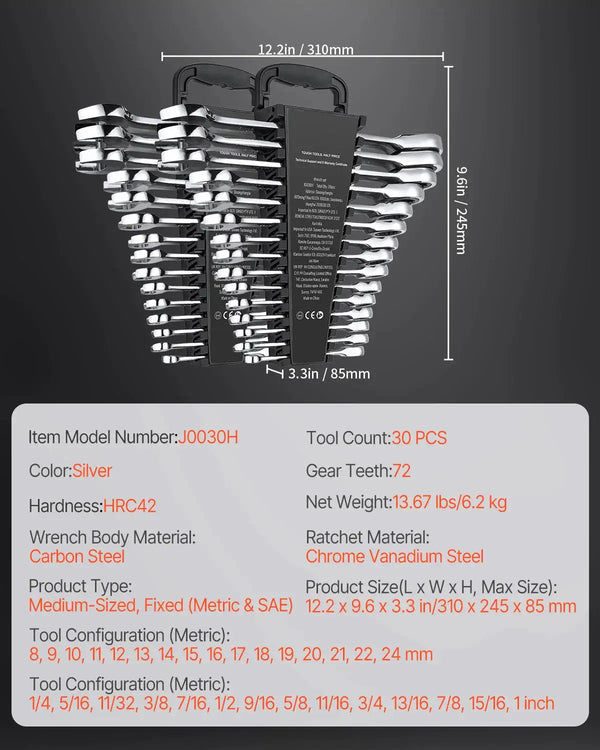 Premium Cr V Steel Ratchet Wrench Set — product image 8