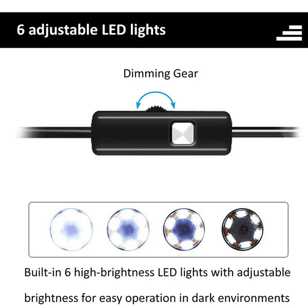 Practical 7mm Android Endoscope - 3 In 1 USB Micro USB Type - C Borescope IP67 - stepyours.com