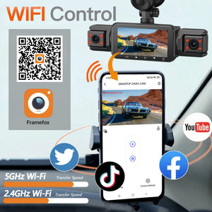 4 Channel Dashcam for Cars WiFi FHD 1080P Night Vision Loop Recording Kit - stepyours.com