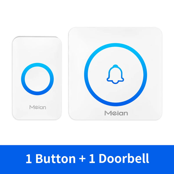 Meian Smart Home Doorbell Wireless Security Doorbell IP65 Waterproof Outdoor Door Bell 60 Songs 5 Volume Adjustable Chime Kit by stepyours.com
