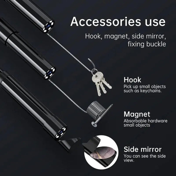 Industrial Endoscope Camera 2.4 Inch IPS LCD 1080P IP67 Waterproof Borescope - stepyours.com