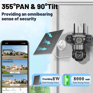 V380Pro 3 Lens WiFi Solar Camera 360 Outdoor Waterproof Security - stepyours.com