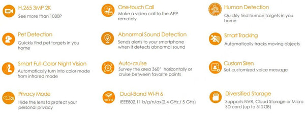 Imou Ranger 2C Pro 3MP WiFi Camera With AI Detection 360 Coverage Two Way Talk - stepyours.com