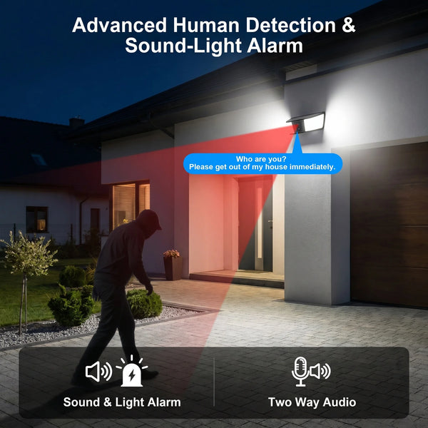 ANRAN 1296P Floodlight Solar Camera - Wireless Security With Human Detection - stepyours.com