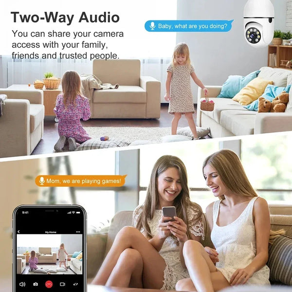 Gemodi 4G WiFi E27 Bulb Cam - AI Tracking 1080p Indoor Security by stepyours.com