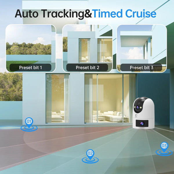 4K PTZ Outdoor IP Camera Dual Lens Auto Tracking Color Night Vision 5G WiFi - stepyours.com
