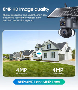 SHIWOJIA 4K 8MP Solar Camera With 4G SIM WiFi Color Night Vision PTZ Dual Lens - stepyours.com