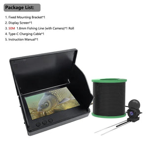 Dodosee 220 Degree Underwater Fishing Camera 1080P Night Vision LCD Fish Finder - stepyours.com