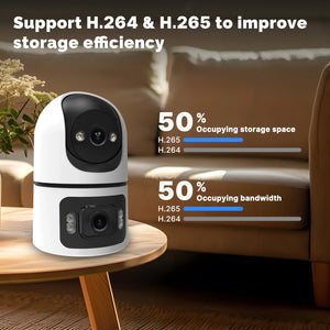 Moes Tuya WiFi Indoor Smart Camera 4MP Dual Lens Night Vision Two Way Audio - stepyours.com