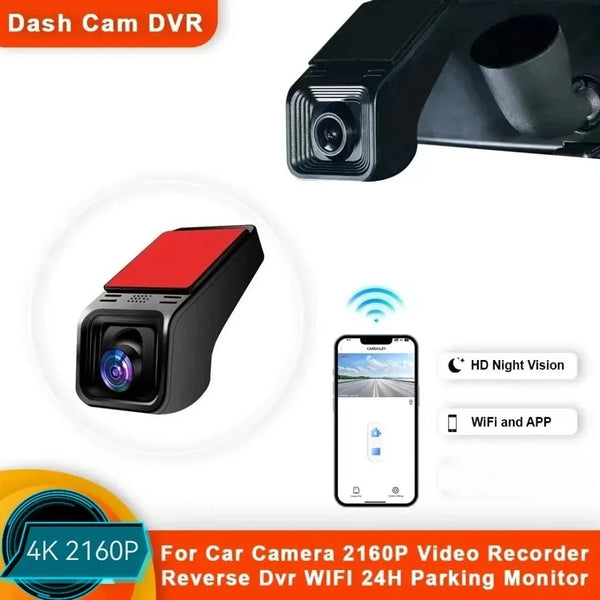 4K 2160P WiFi Car Dash Cam 24H Parking Monitor App Control For All Cars - stepyours.com