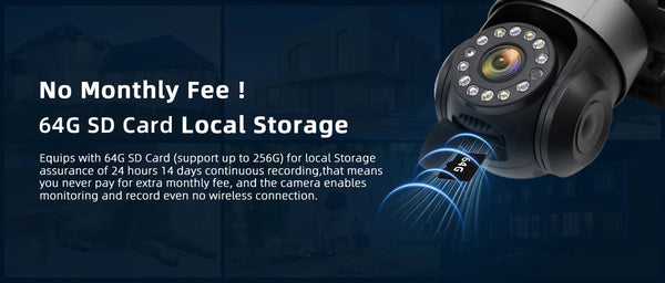 10K 20MP Outdoor WiFi Security Camera 360 Degree PTZ With 4 Lenses And 16X Zoom - stepyours.com