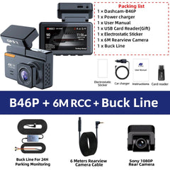 E - ACE Dash Cam 4K Dual Lens GPS WiFi 24h Parking Night Vision Rear View - stepyours.com