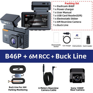 E - ACE Dash Cam 4K Dual Lens GPS WiFi 24h Parking Night Vision Rear View - stepyours.com
