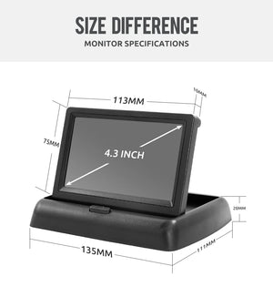 4.3 Inch TFT LCD Folding Car Monitor With Rear View Camera And 8 LED Parking - stepyours.com
