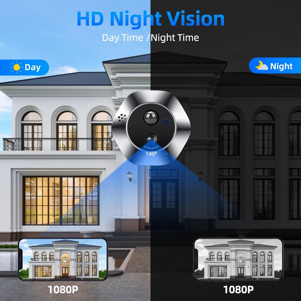 WSDCAM Mini WiFi Doorbell With Two Way Talk Peephole 1080P - stepyours.com