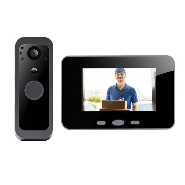 Yuezhe Tuya Smart Life WiFi Video Doorbell PIR Camera 2MP Outdoor Waterproof Wireless Door Security Intercom System 5' Monitor by stepyours.com