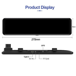 ACCEO 4K WiFi Dash Cam With 12 Inch Rear View Mirror Car DVR - stepyours.com