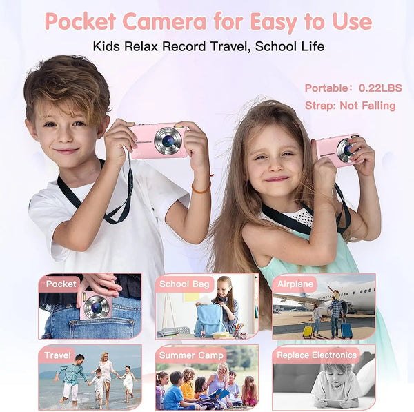 Kids Digital Camera Camcorder 16x Zoom 1080P 44MP for Beginners - stepyours.com