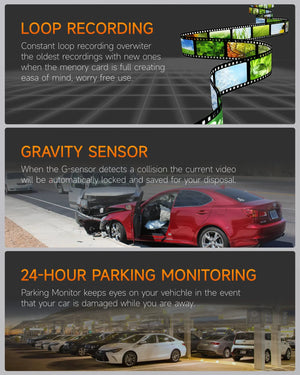 1080P WiFi Dual Dash Cam Front Inside Car with IR Night Vision Loop Recording - stepyours.com