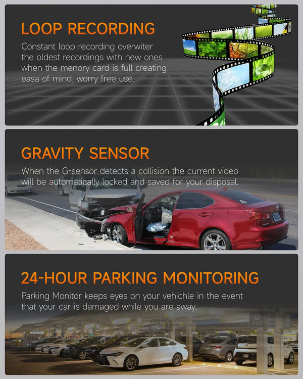 1080P WiFi Dual Dash Cam Front Inside Car with IR Night Vision Loop Recording - stepyours.com