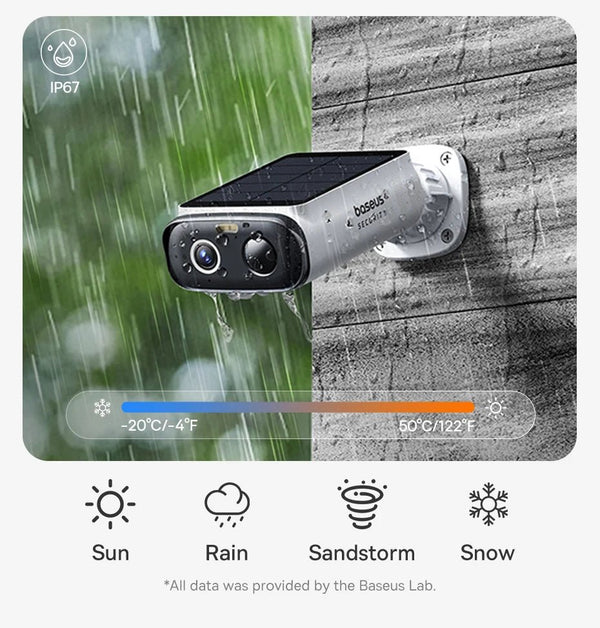 Baseus S1 Lite Solar Security Camera - 2K Wireless Outdoor With 135 Degree FOV - stepyours.com