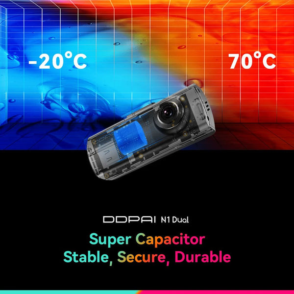 DDPAI N1 Dash Cam Dual Front and Rear 1296P Night Vision Car DVR App Control - stepyours.com