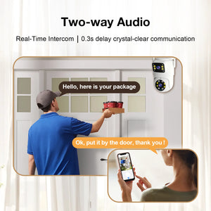 10MP Dual Lens Tuya WiFi Camera PTZ Outdoor 4K Security Camera With AI Tracking - stepyours.com