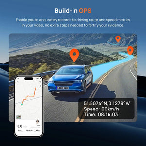 70mai T800E 4K 3 - Channel Dash Cam Front Rear GPS 24H Parking Voice Control - stepyours.com