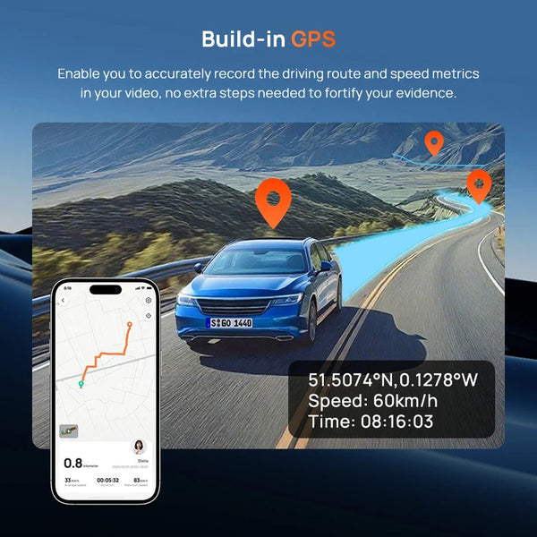 70mai T800e 3 Channel Dash Cam 4K Front 1080p Rear And Interior HDR GPS WiFi 6 - stepyours.com
