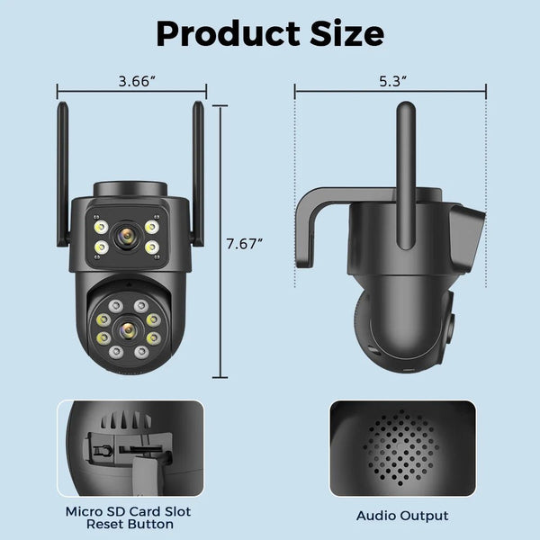 ANBIUX 4K 8MP WiFi Surveillance Camera Dual Lens Outdoor PTZ AI Human Detection - stepyours.com
