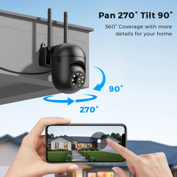 4MP Outdoor WiFi Camera 2K PTZ Night Vision IP Surveillance ICSee App - stepyours.com