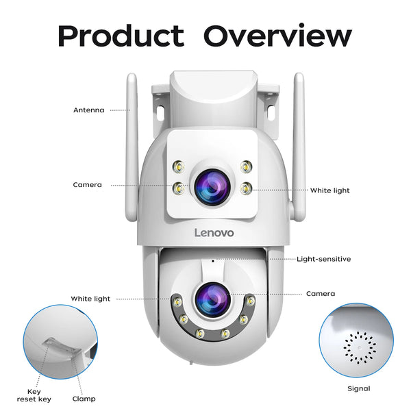 Lenovo HD PTZ Outdoor Camera Dual Lens 6MP With Auto Tracking - 5G WiFi by stepyours.com