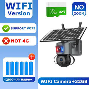 SHIWOJIA 4K 8MP Solar Camera With 4G SIM WiFi Color Night Vision PTZ Dual Lens - stepyours.com
